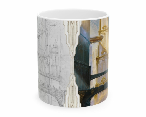 Graffet Mug Downtown Face Devant du mug Art Deco-Downtown Heart de Didier Graffet