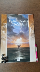 Calendrier mural A3 de Didier Graffet en contexte