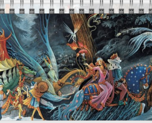 Mois de février du calendrier de bureau 2026 de Florence Magnin