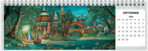 Mois de septembre du calendrier de bureau 2026 de Florence Magnin