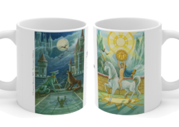 Magnin mug Lune et soleil Les deux faces du mug Astres de la sirène de Florence Magnin