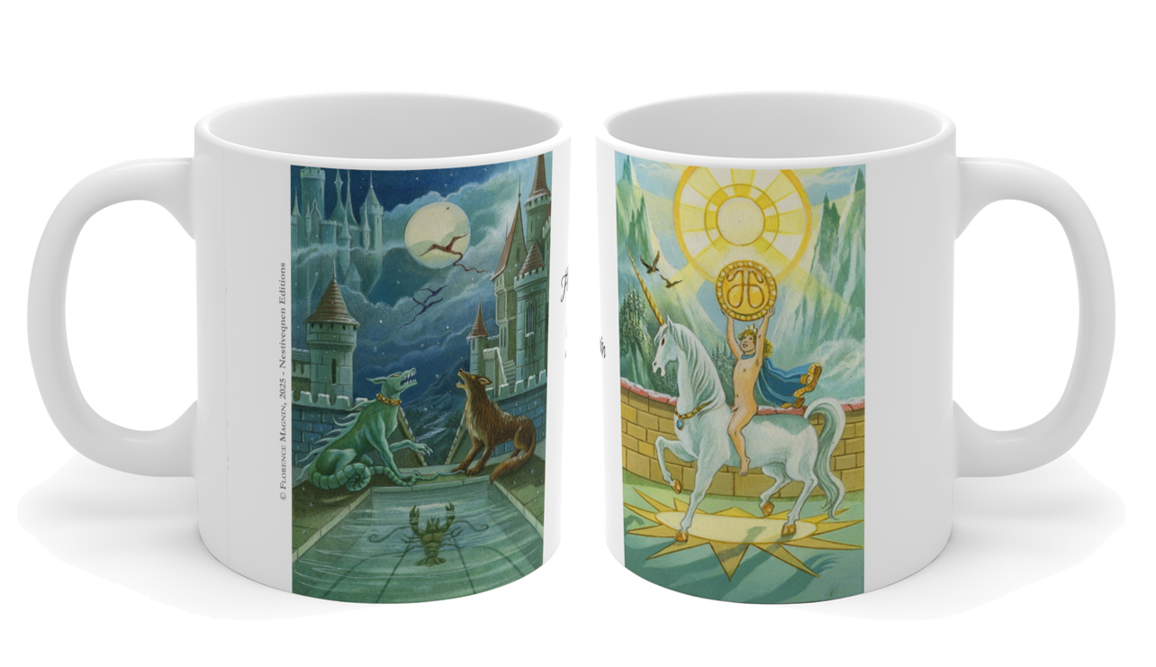 Magnin mug Lune et soleil Les deux faces du mug Astres de la sirène de Florence Magnin