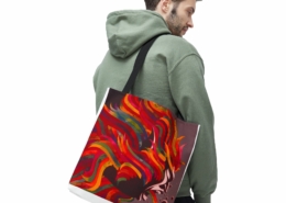 Caza Sac Mangeur en situation Sac fourre-tout (tote bag) Le Mangeur de Planètes de Philippe Caza en contexte