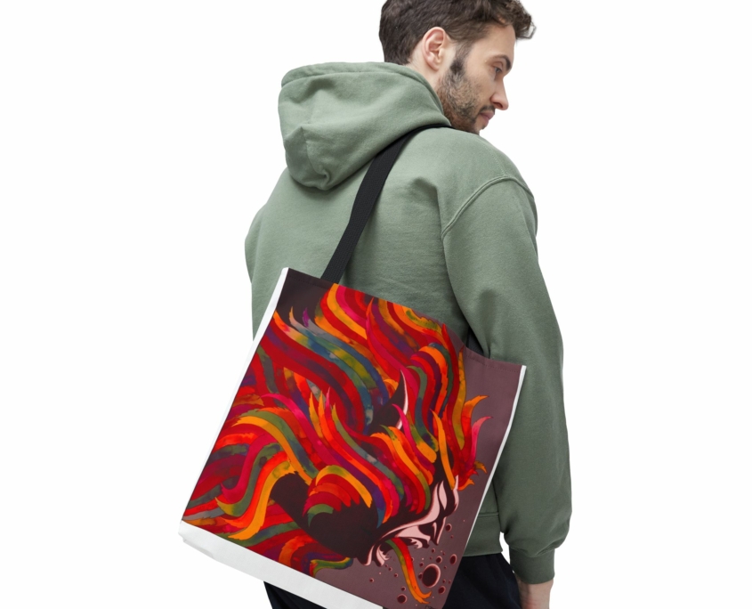 Caza Sac Mangeur en situation Sac fourre-tout (tote bag) Le Mangeur de Planètes de Philippe Caza en contexte