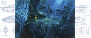 Déroulé du mug L'Atlantide de Didier Graffet