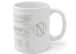 Graffet Mug Plan Nautilus-Droite Côté droit du mug Jules Verne-Plan du Nautilus de Didier Graffet