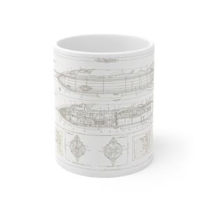 Devant du mug Jules Verne-Plan du Nautilus de Didier Graffet