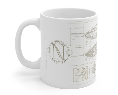 Graffet Mug Plan Nautilus-Gauche Côté gauche du mug Jules Verne-Plan du Nautilus de Didier Graffet