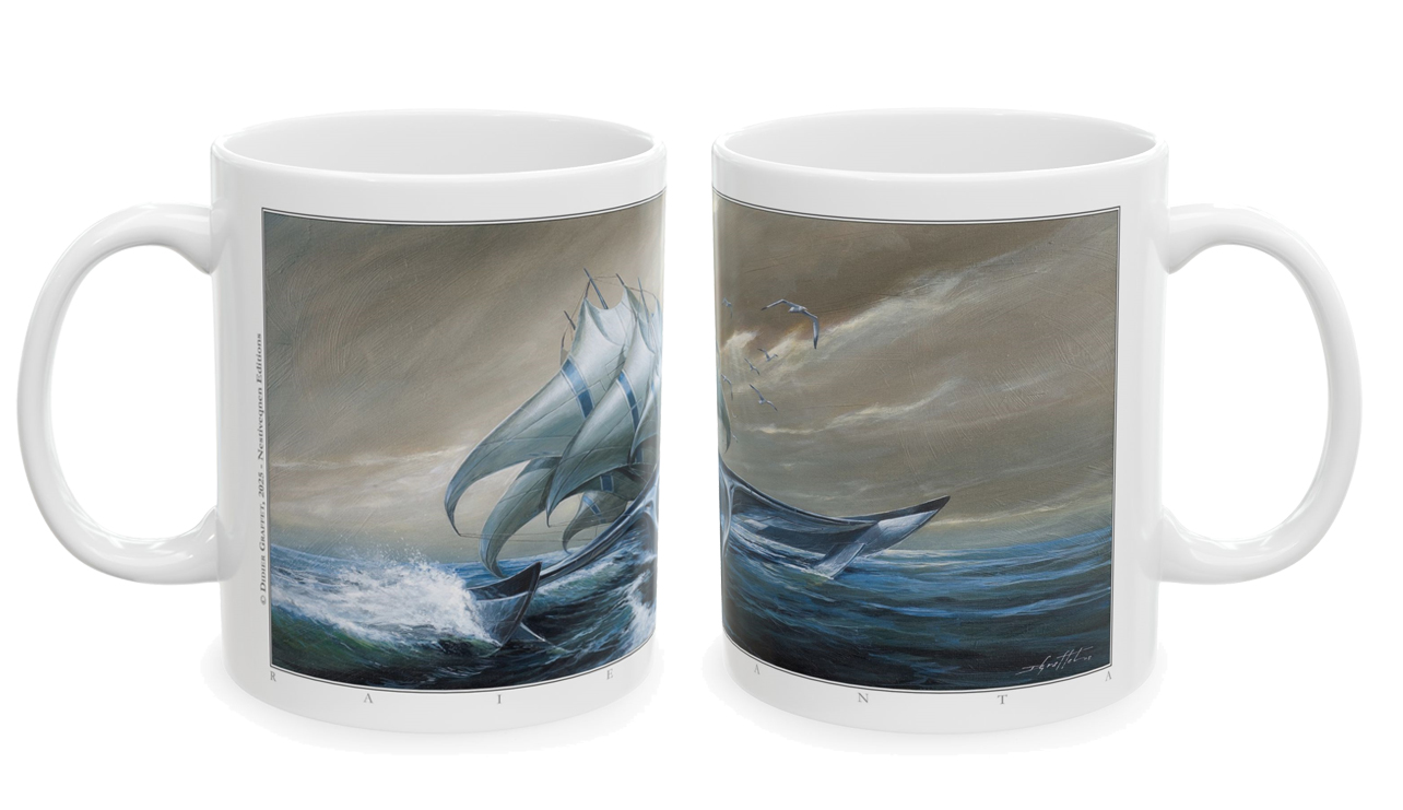Graffet Mug Raie deux cotes Les deux faces du mug La Raie Manta de Didier Graffet