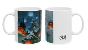 Les deux faces du mug Le Temple de la nuit de Philippe Caza