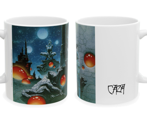 Caza Mug Temple D et G Les deux faces du mug Le Temple de la nuit de Philippe Caza