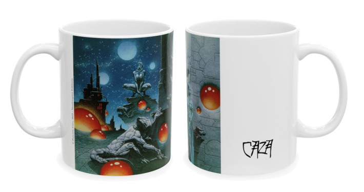 Les deux faces du mug Le Temple de la nuit de Philippe Caza