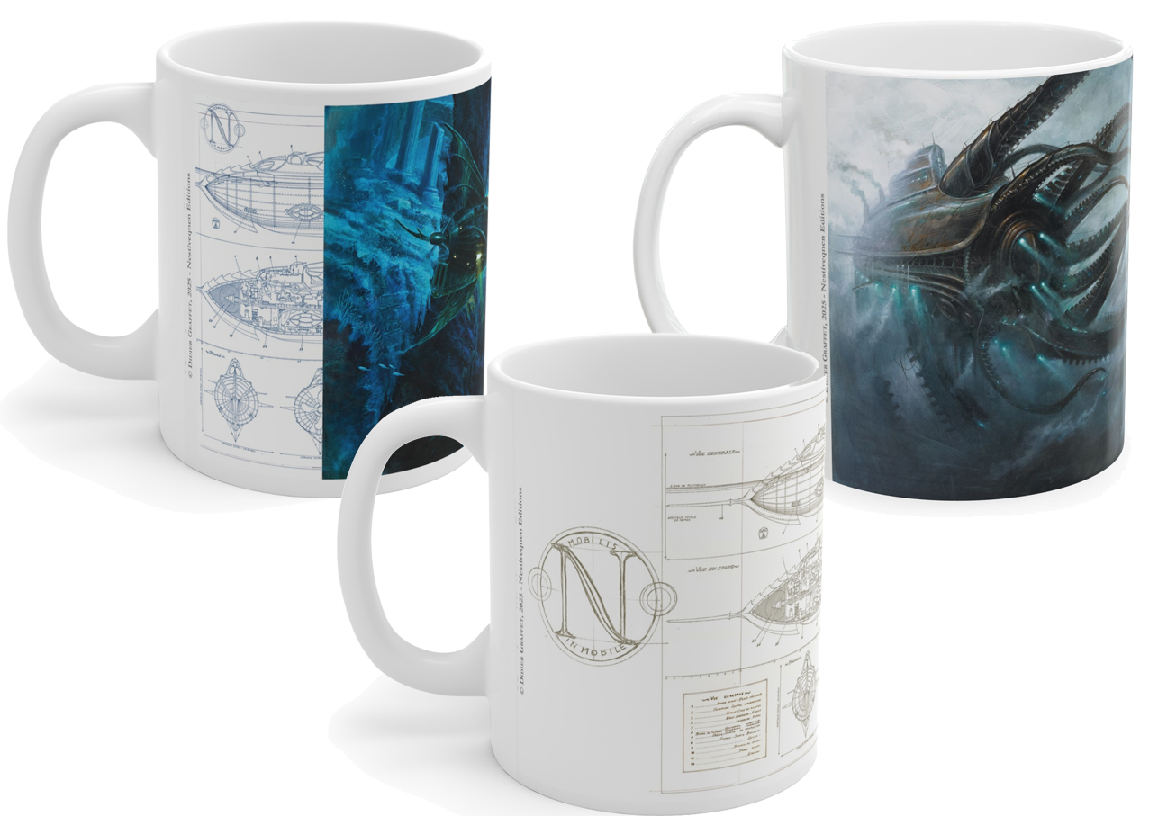 Graffet Mug Trio Jules Verne Les 3 mugs de la série "Jules Verne" de Didier Graffet