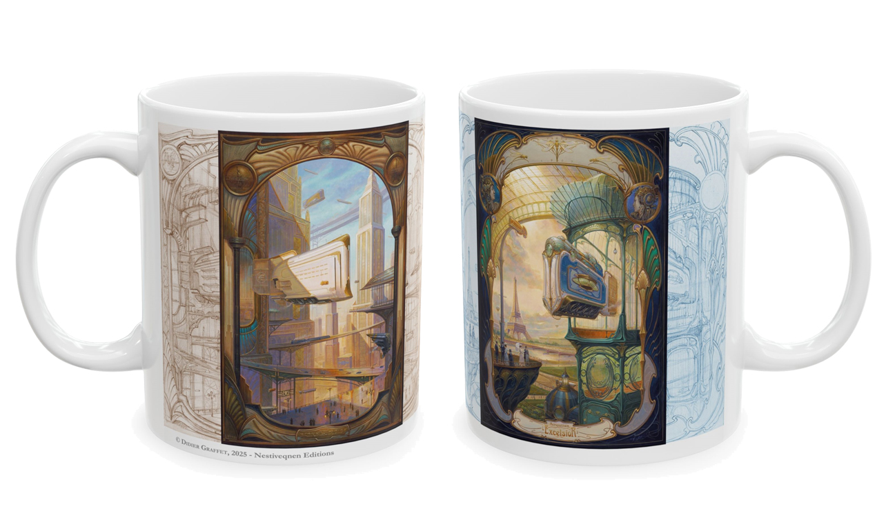 Graffet Mug Trocadero deux cotes Les deux faces du mug Trocadéro de Didier Graffet