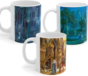 Les 3 mugs de la série "Trois-quarts" de Florence Magnin