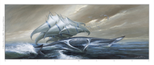 Déroulé du mug La Raie manta de Didier Graffet